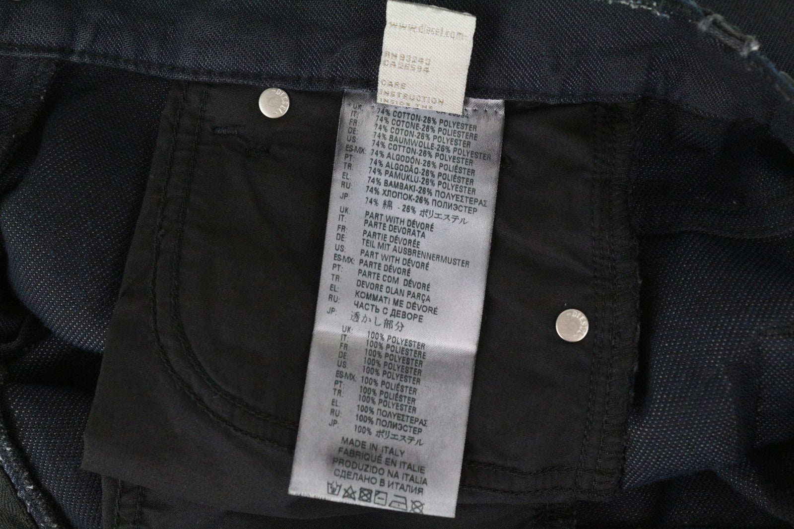 DIESEL Niclah 084NI Women's Jeans W23/L32 Girls Straight Navy Cotton Blend