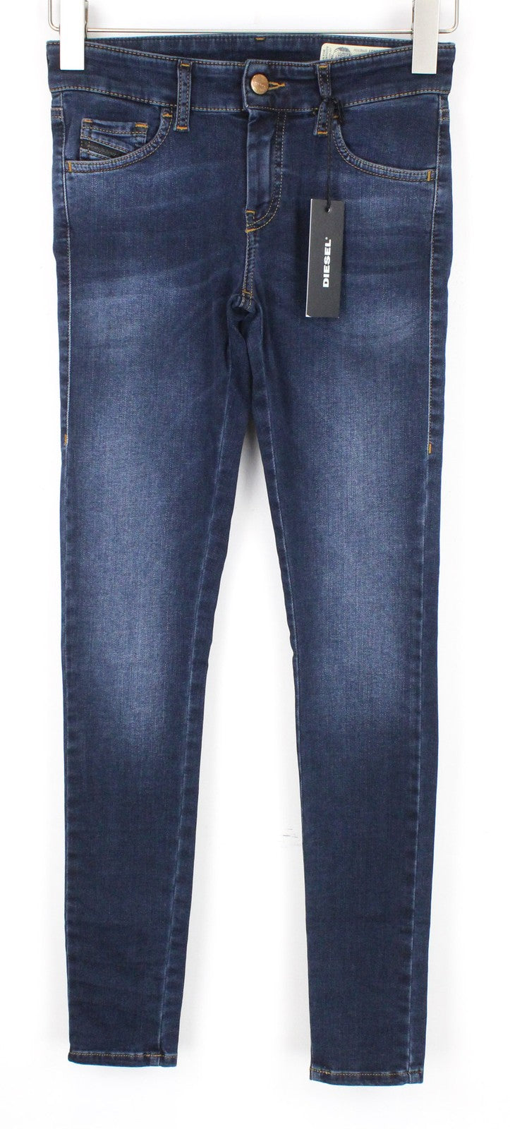 DIESEL Slandy-Low 084UT Women's Jeans W24/L32 Blue Super Slim Skinny Stretch