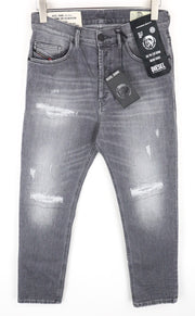 DIESEL D-Eetar 0890F Men's Jeans W29/L30 Tapered Grey Ripped Stretch Cotton