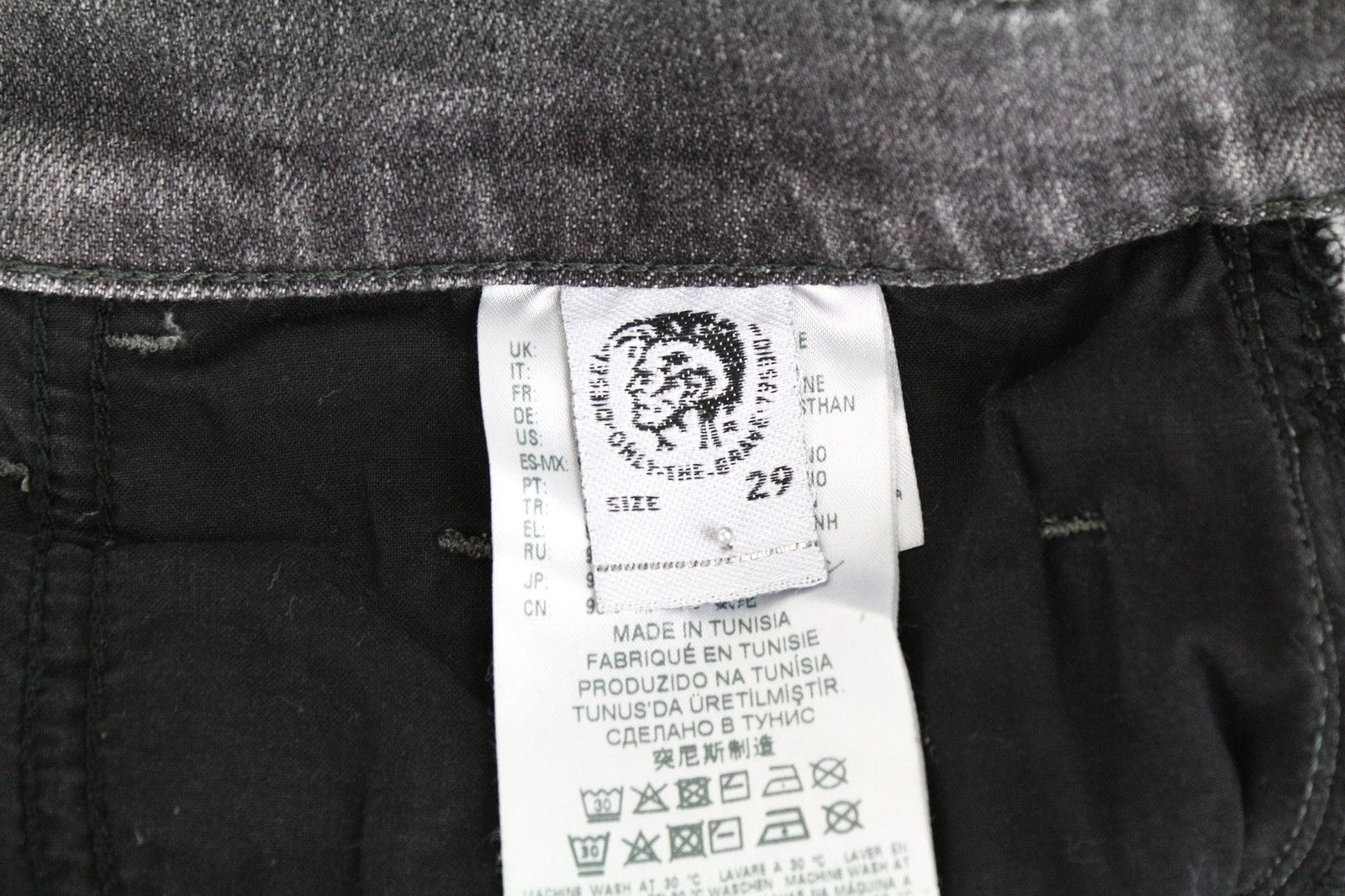 DIESEL D-Eetar 0890F Men's Jeans W29/L30 Tapered Grey Ripped Stretch Cotton