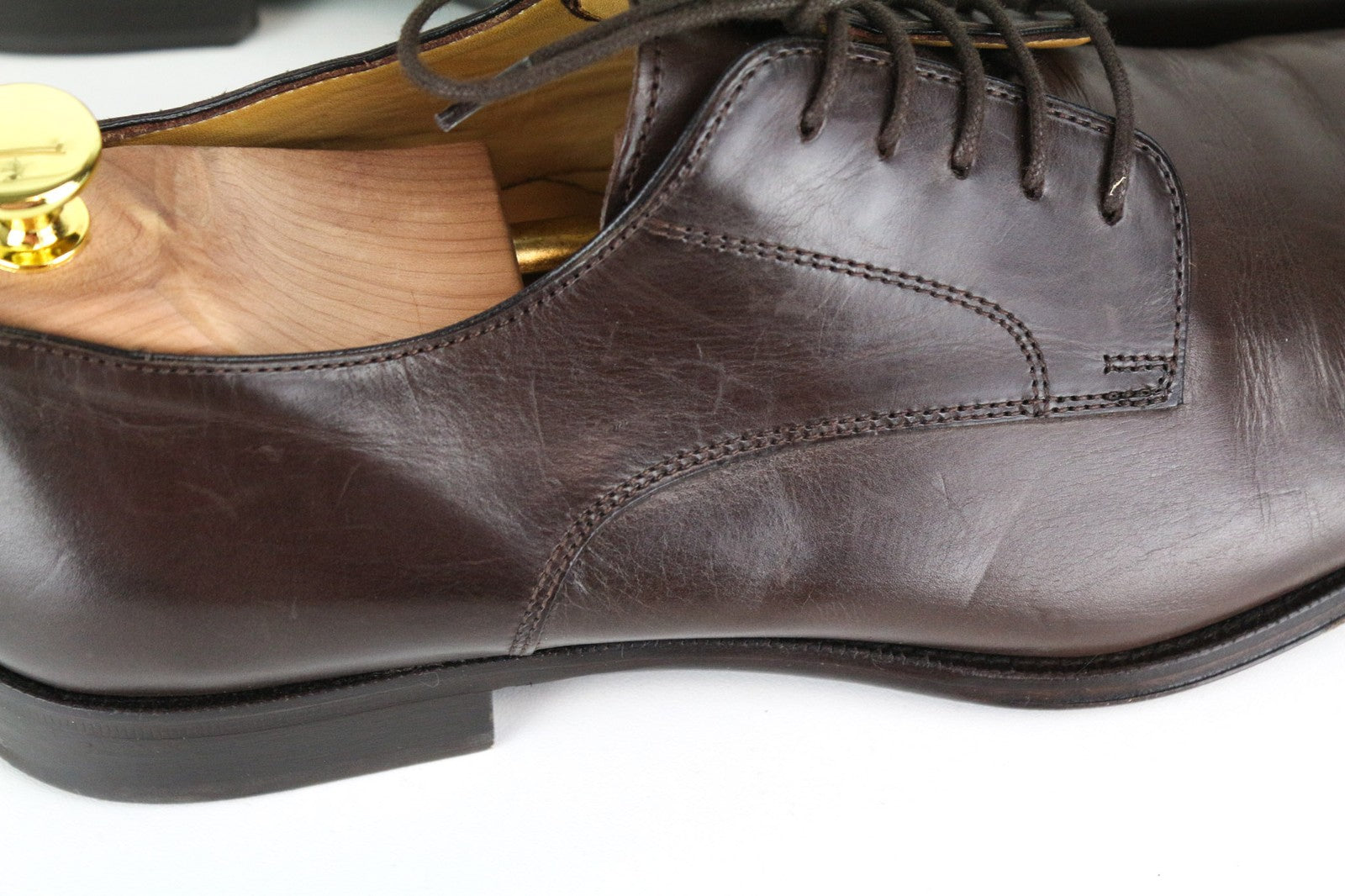 SUITSUPPLY Men's Formal Shoes EU43 Dark Brown Genuine Leather Laced Low Top