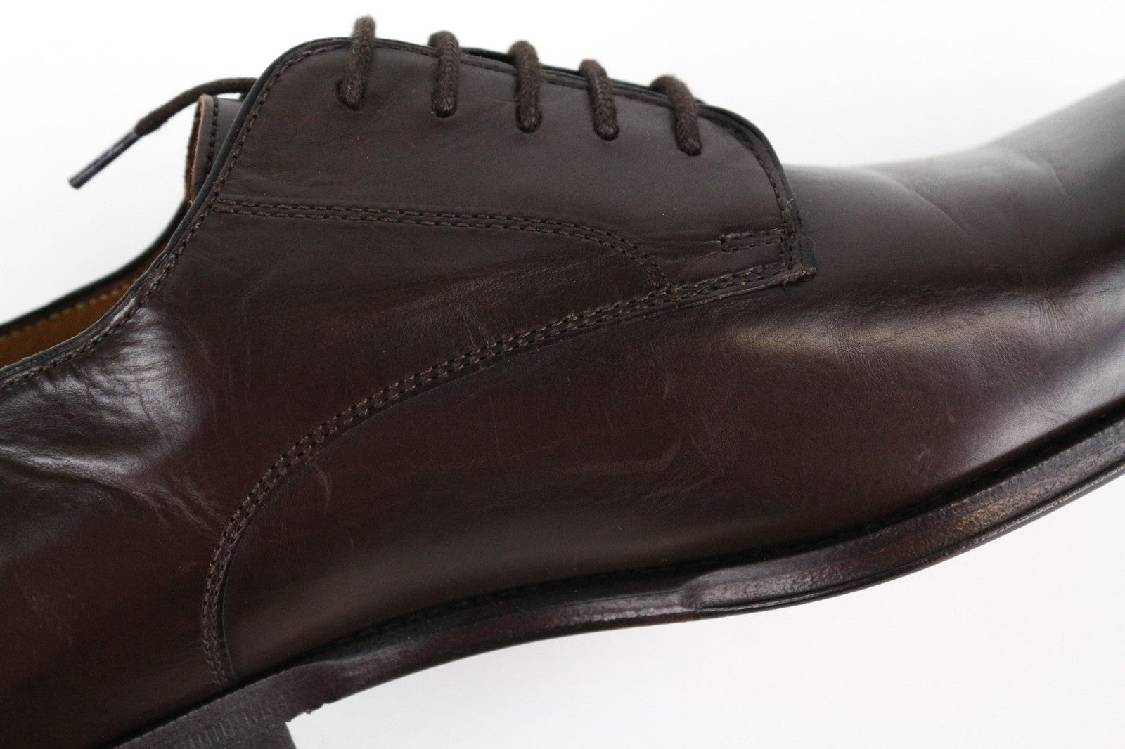 SUITSUPPLY Men's Formal Shoes EU43 Dark Brown Genuine Leather Laced Low Top