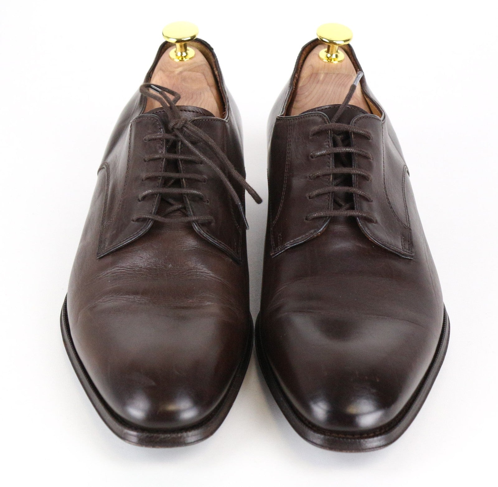 SUITSUPPLY Men's Formal Shoes EU43 Dark Brown Genuine Leather Laced Low Top