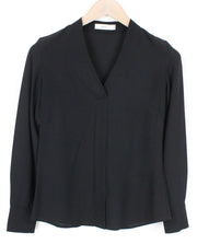 SUISTUDIO Wilder Women's Blouse UK6 Black Slim V-Neck Softshell Thin Classic