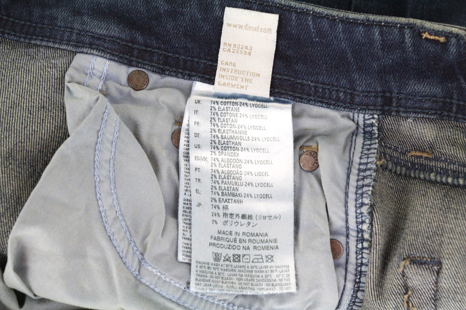 DIESEL Larkee-Beex 084BU vyriški džinsai W28/L32 mėlyni, tamprūs, siaurėjantys, džinsinio kirpimo 