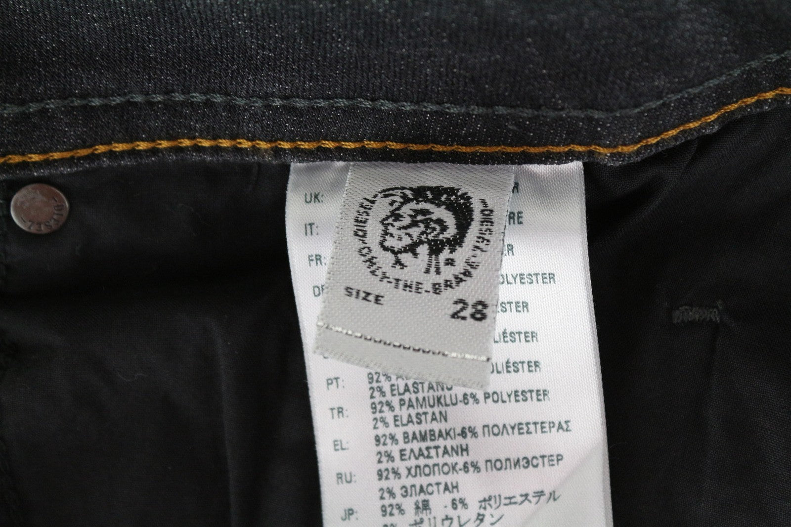 DIESEL Buster 087AM vyriški džinsai W28/L32 Slim Tapered tamsiai pilki tamprūs džinsai 