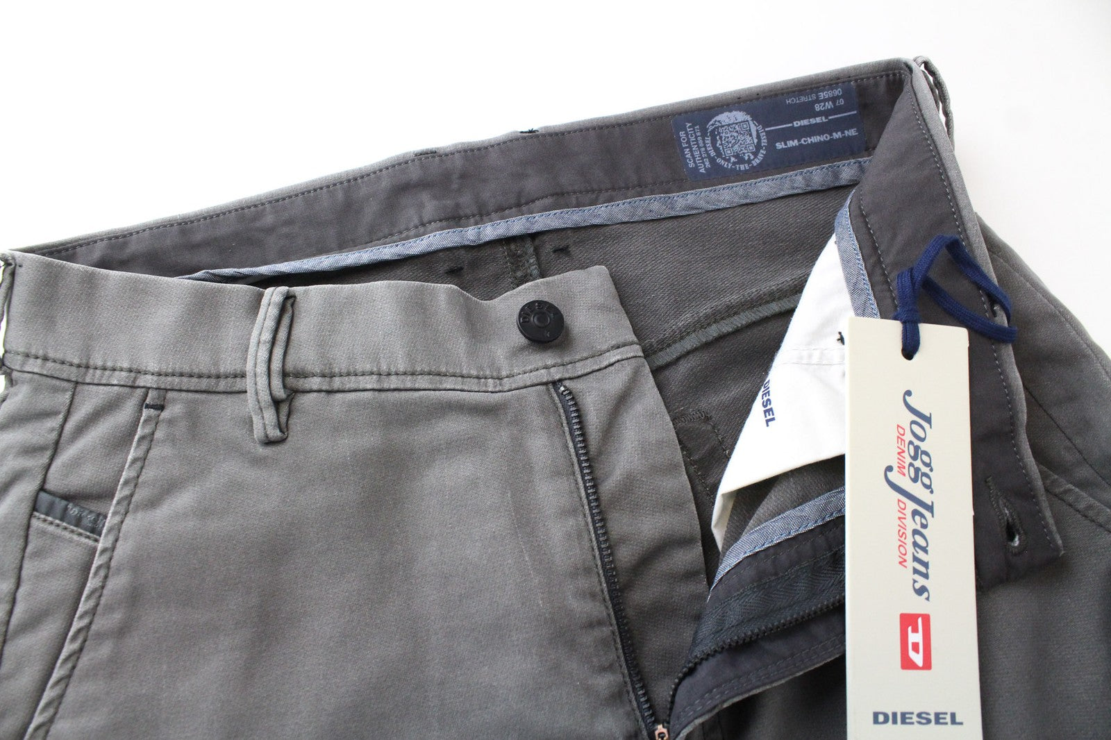 DIESEL Slim-Chino-M-NE 0685E Men's Trousers W28 Grey Sweat Jogg Slim Stretch