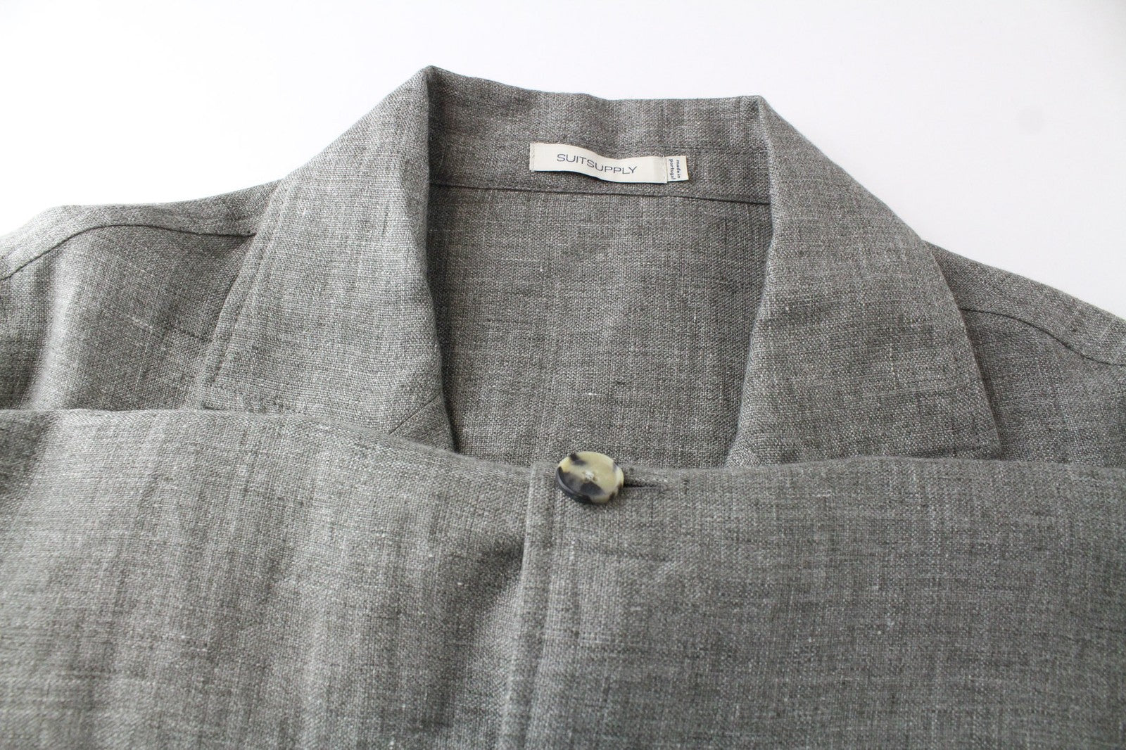 SUITSUPPLY Shara New Pocket Men's Jacket UK40R Safari Green Slim Linen Blend