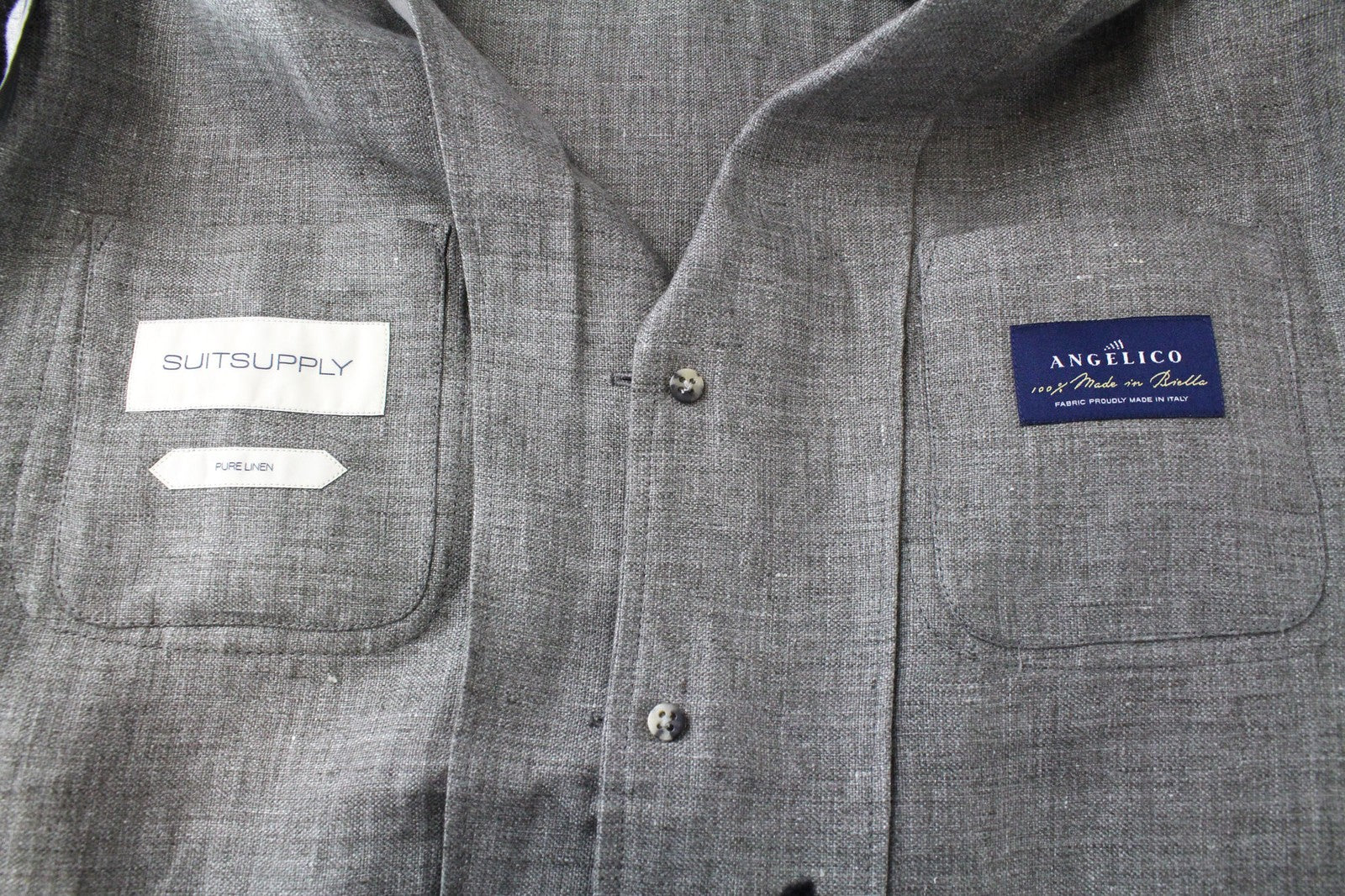 SUITSUPPLY Shara New Pocket Men's Jacket UK40R Safari Green Slim Linen Blend