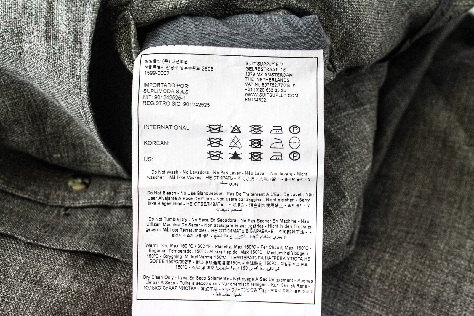 SUITSUPPLY Shara New Pocket Men's Jacket UK40R Safari Green Slim Linen Blend