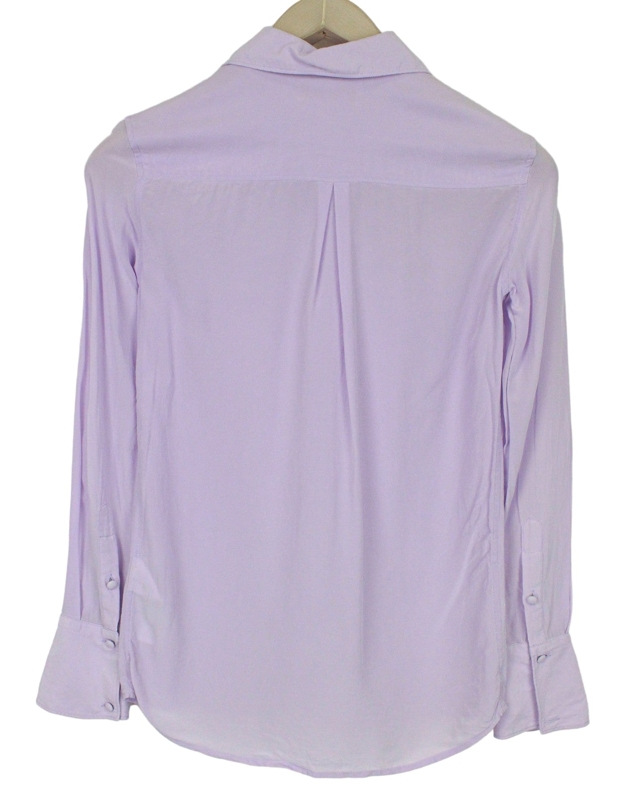 SUISTUDIO Alec Women's Blouse UK4 Lilac Purple Slim Pure Silk Classic Buttoned