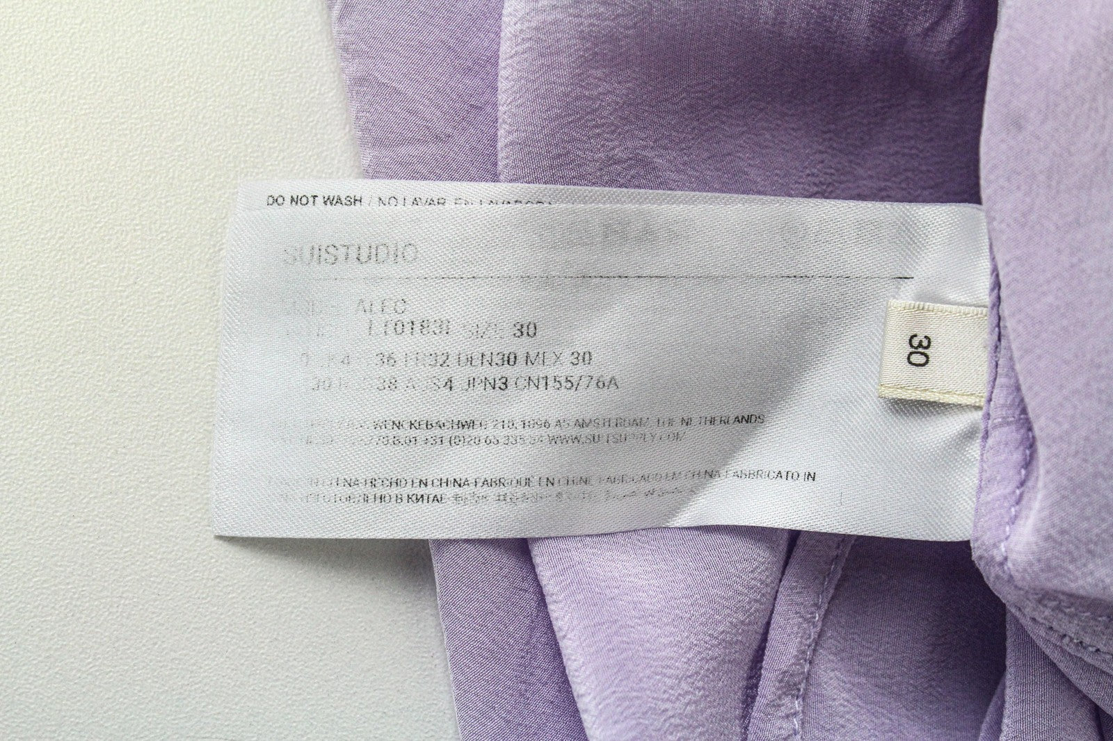 SUISTUDIO Alec Women's Blouse UK4 Lilac Purple Slim Pure Silk Classic Buttoned