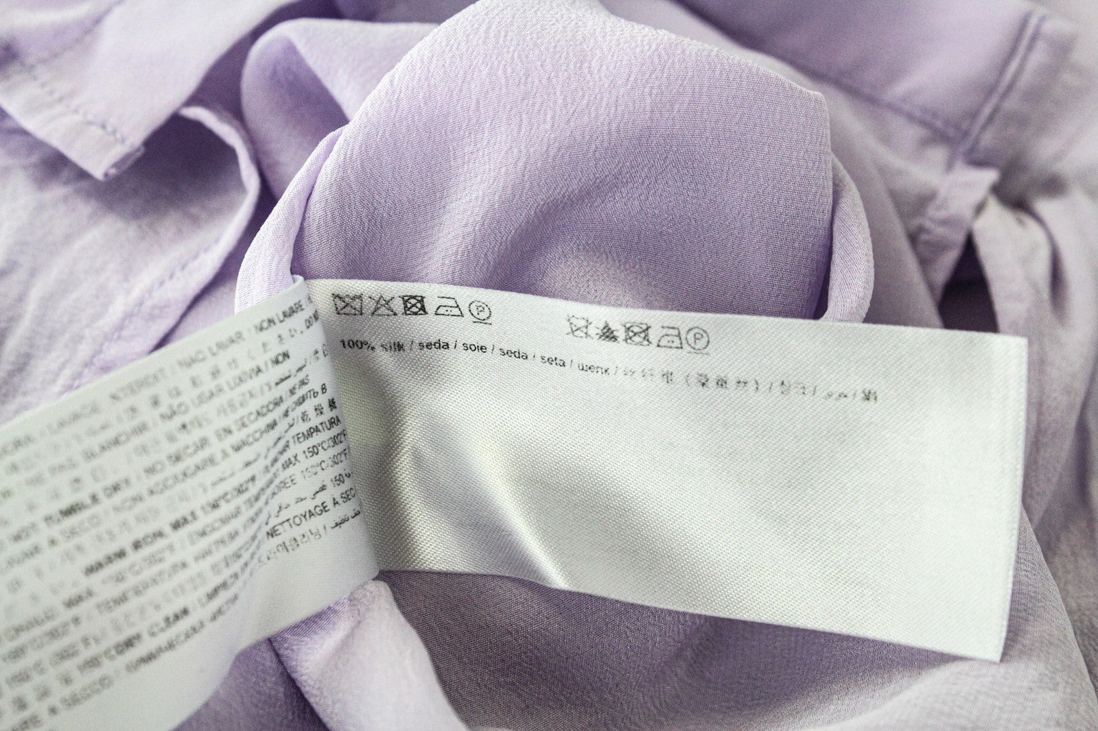 SUISTUDIO Alec Women's Blouse UK4 Lilac Purple Slim Pure Silk Classic Buttoned