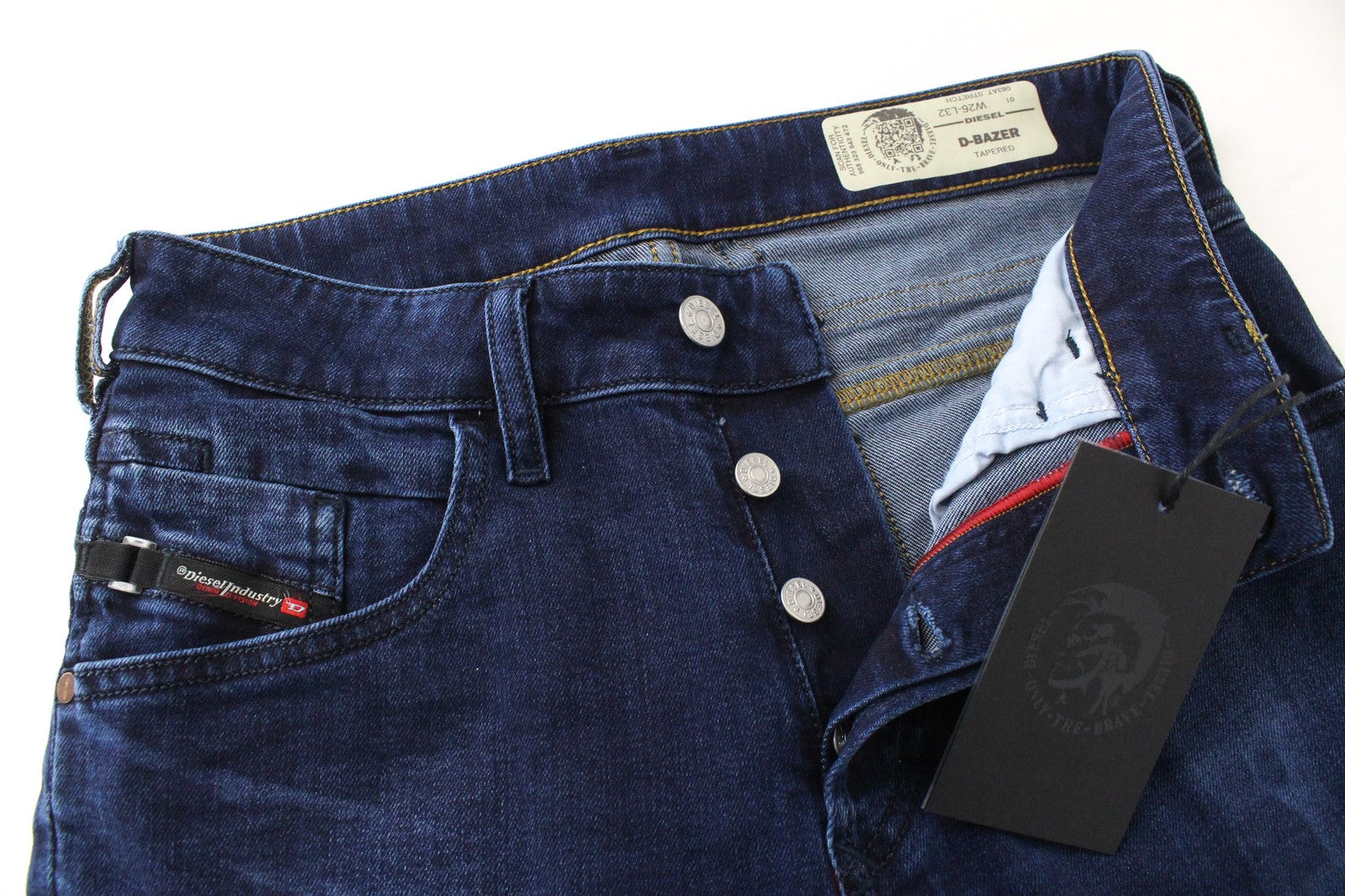 DIESEL D-Bazer 083AT Men's Jeans W26/L32 Mid Blue Tapered Fit Button Fly Style