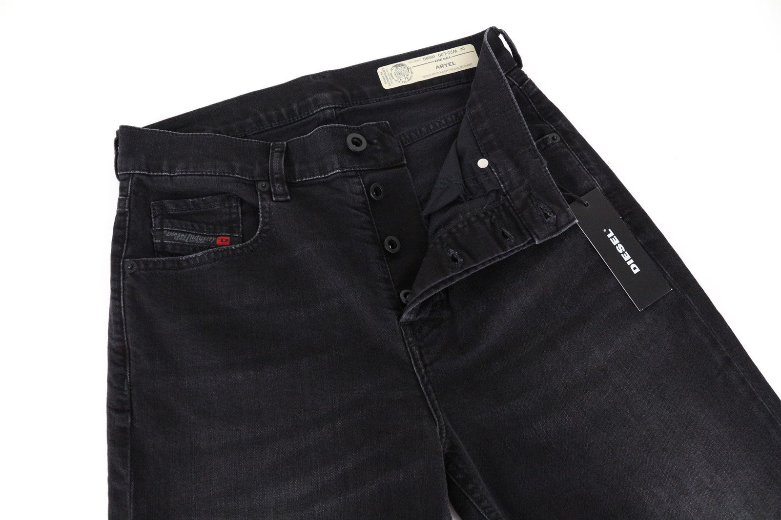 DIESEL Aryel 069BG Women's Jeans W25/L30 Black Washed Straight Cotton Stretch