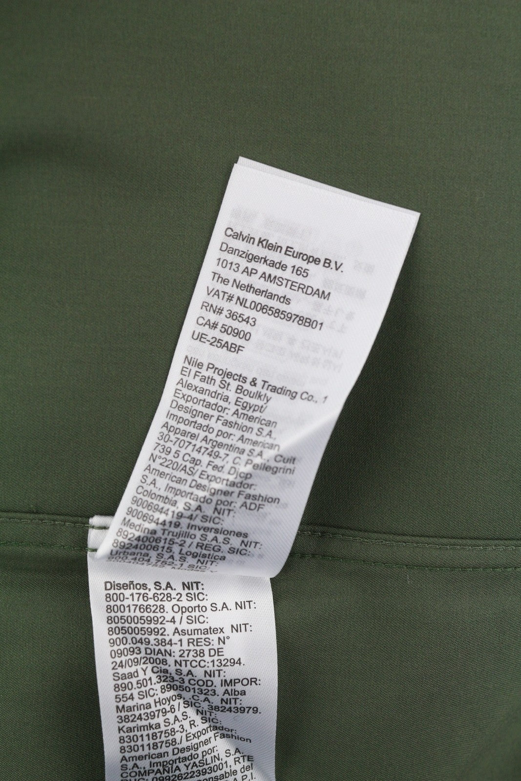 CALVIN KLEIN Minimal Twill Men Shirt S Green Spread Neck Patch Pockets Overshirt