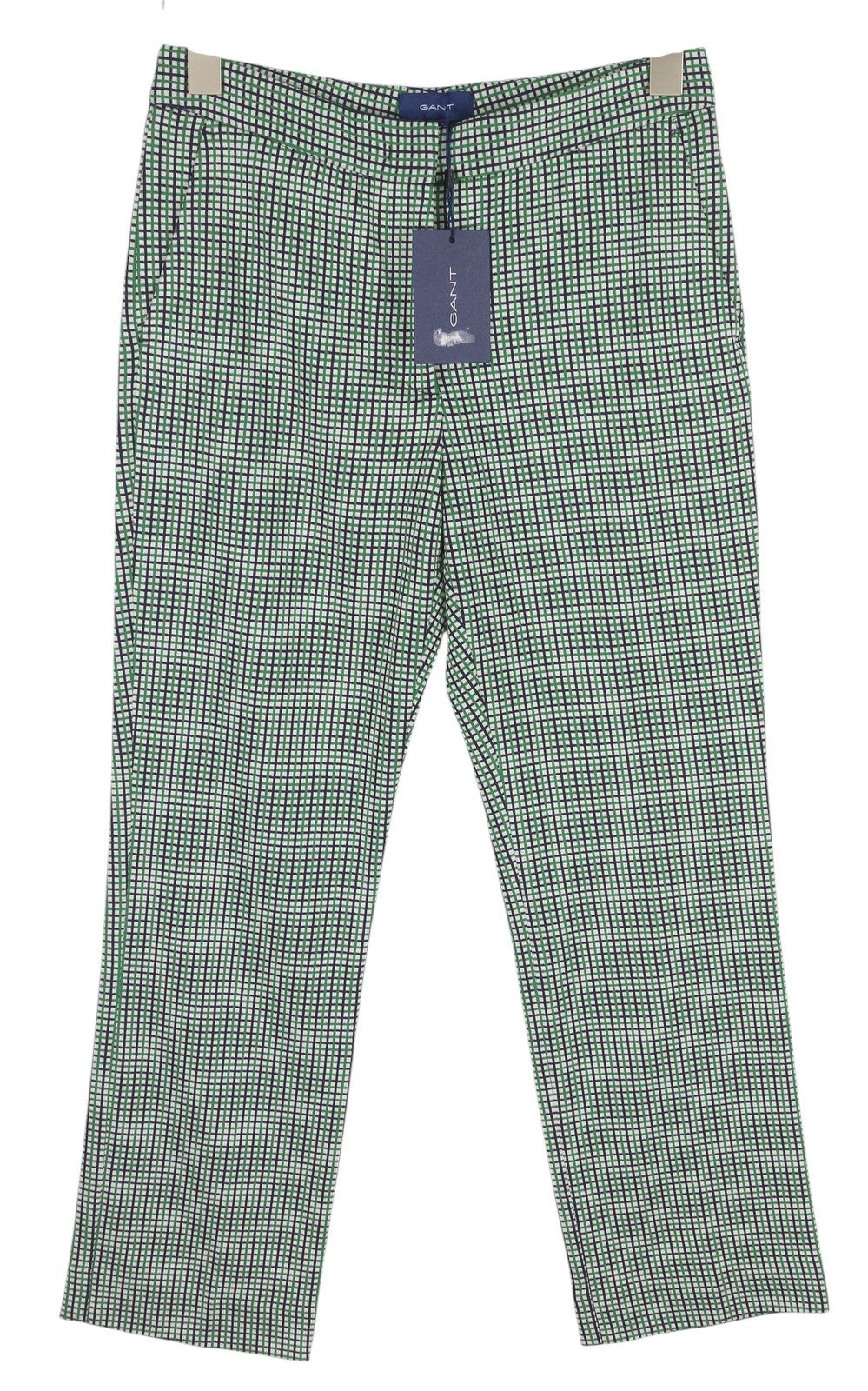 GANT Preppy Check Cigarette Women Trousers EU36 Green Slim Fit Cropped Legs