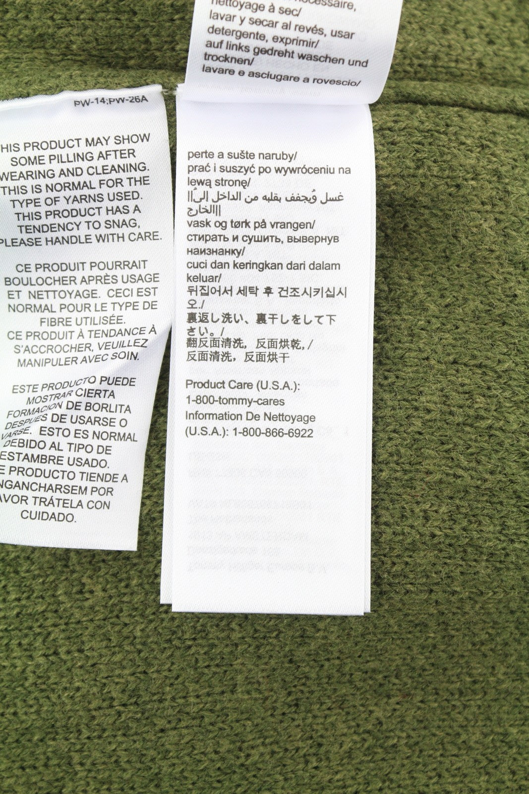 TOMMY HILFIGER Req Structured Men Jumper XL Green Waffle-Knit Crew Neck Pullover