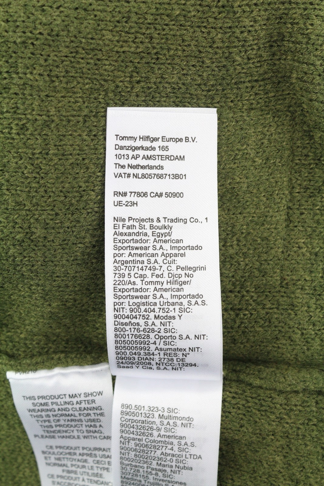 TOMMY HILFIGER Req Structured Men Jumper XL Green Waffle-Knit Crew Neck Pullover