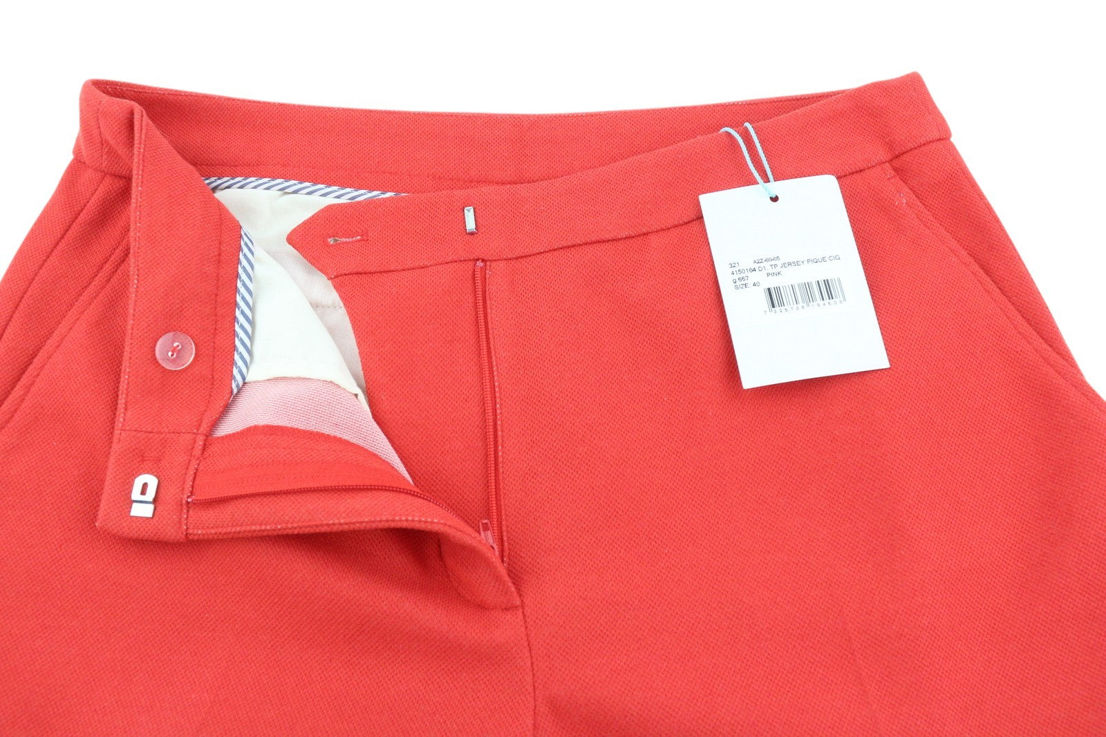 GANT TP Jersey Pique Cig Women Trousers EU40 Red Cropped Ankle Length Tech Prep