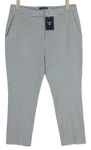 GANT Geo Jersey Cigarette Women Trousers EU40 Light Green Patterned Slim Fit