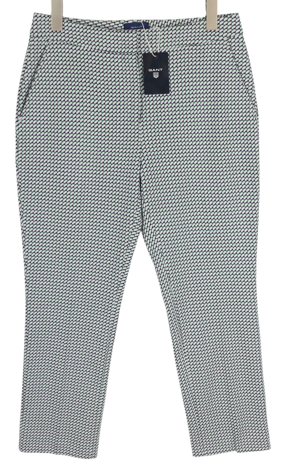 GANT Geo Jersey Cigarette Women Trousers EU40 Light Green Patterned Slim Fit