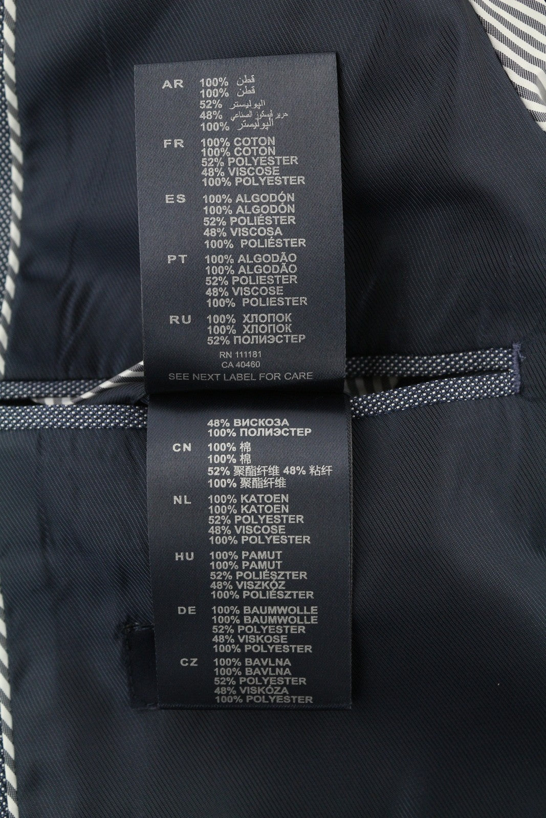 ANTONY MORATO Men Blazer XS Blue Double-Breasted Notch Lapel Slim Fit Patterned