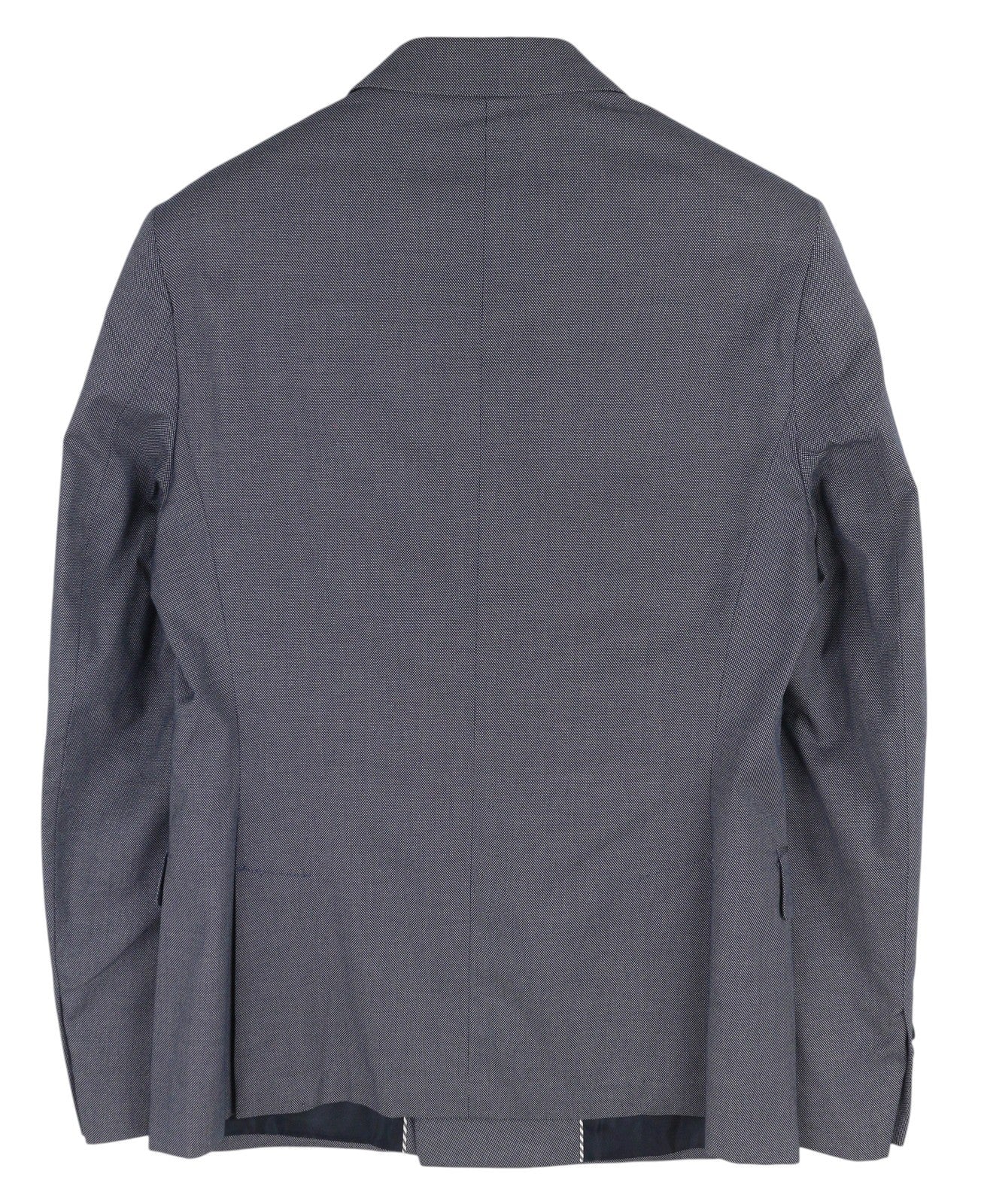 ANTONY MORATO Men Blazer XS Blue Double-Breasted Notch Lapel Slim Fit Patterned