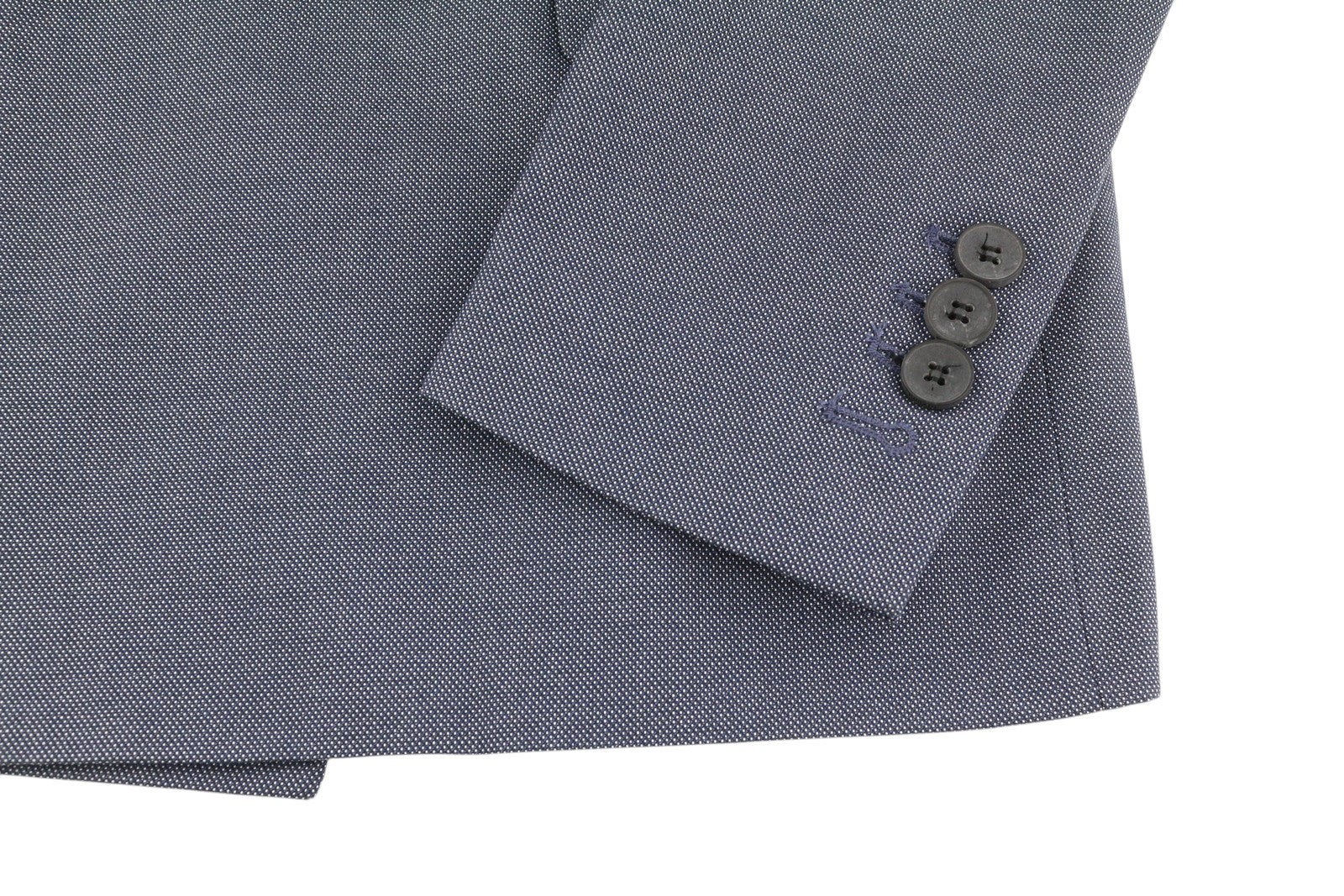 ANTONY MORATO Men Blazer XS Blue Double-Breasted Notch Lapel Slim Fit Patterned