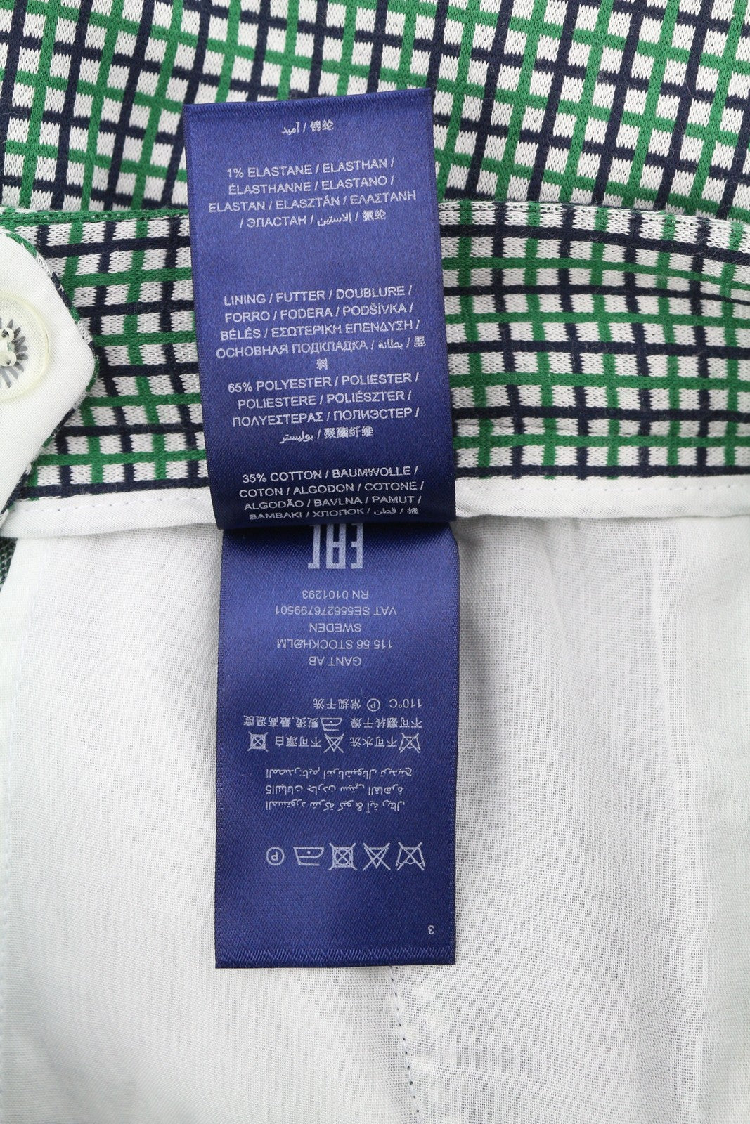 GANT Preppy Check Cigarette Women Trousers EU36 Green Slim Fit Ankle Length