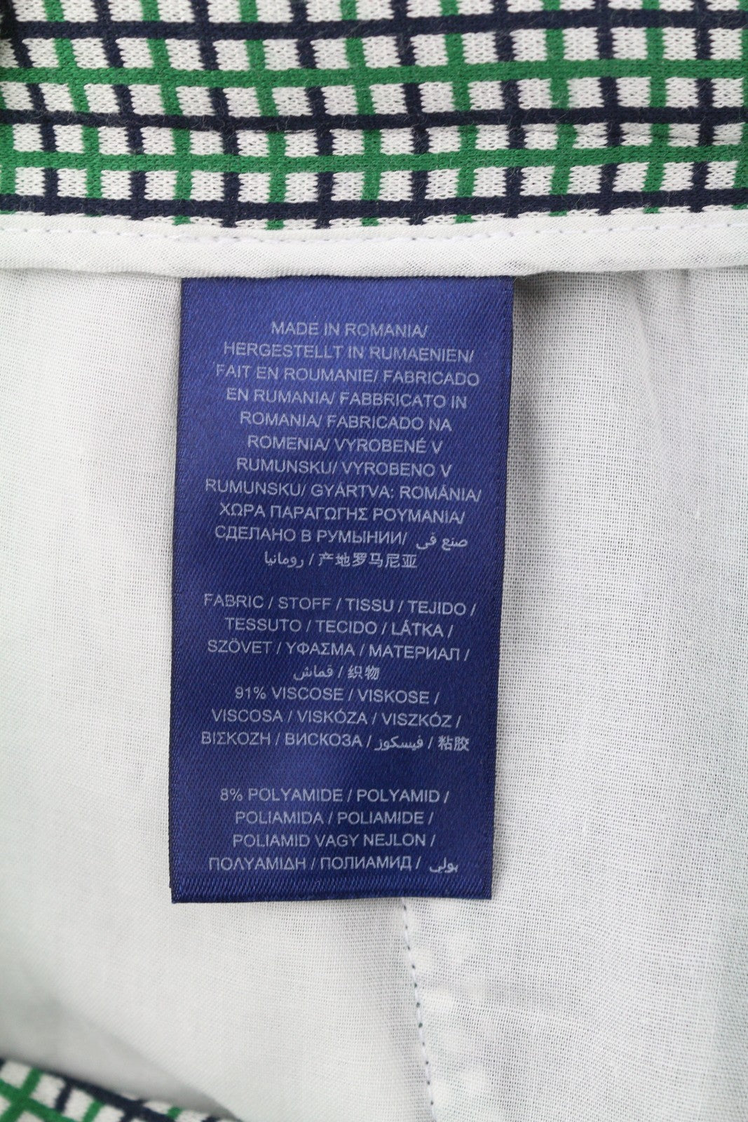 GANT Preppy Check Cigarette Women Trousers EU36 Green Slim Fit Ankle Length