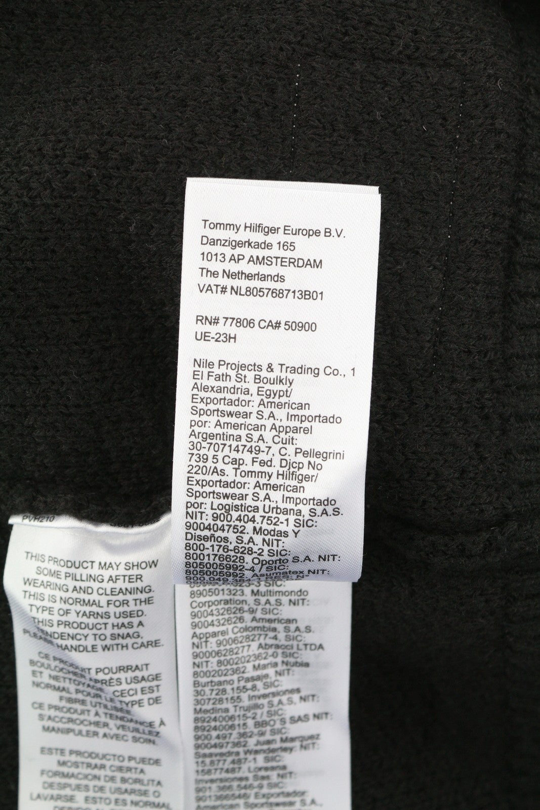 TOMMY HILFIGER Req Structured Men Jumper M Black Waffle-Knit Crew Neck Pullover