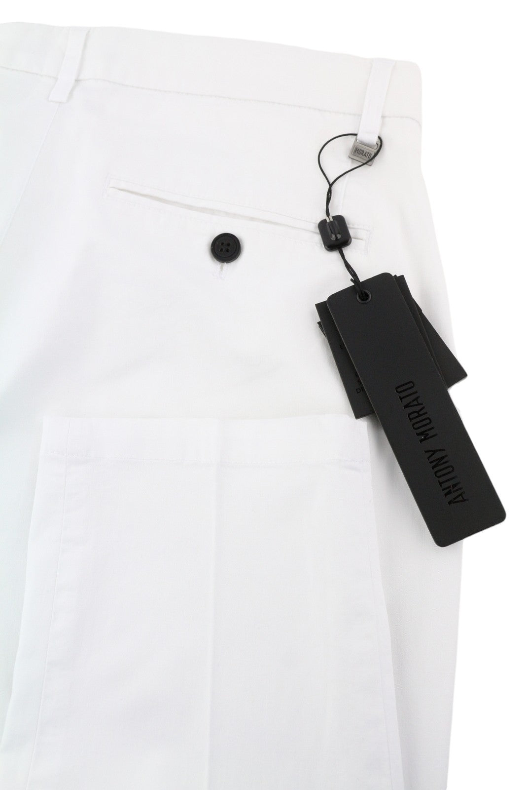 ANTONY MORATO Men Trousers W36 White Chino Slim Fit Flat Front Zipper Casual