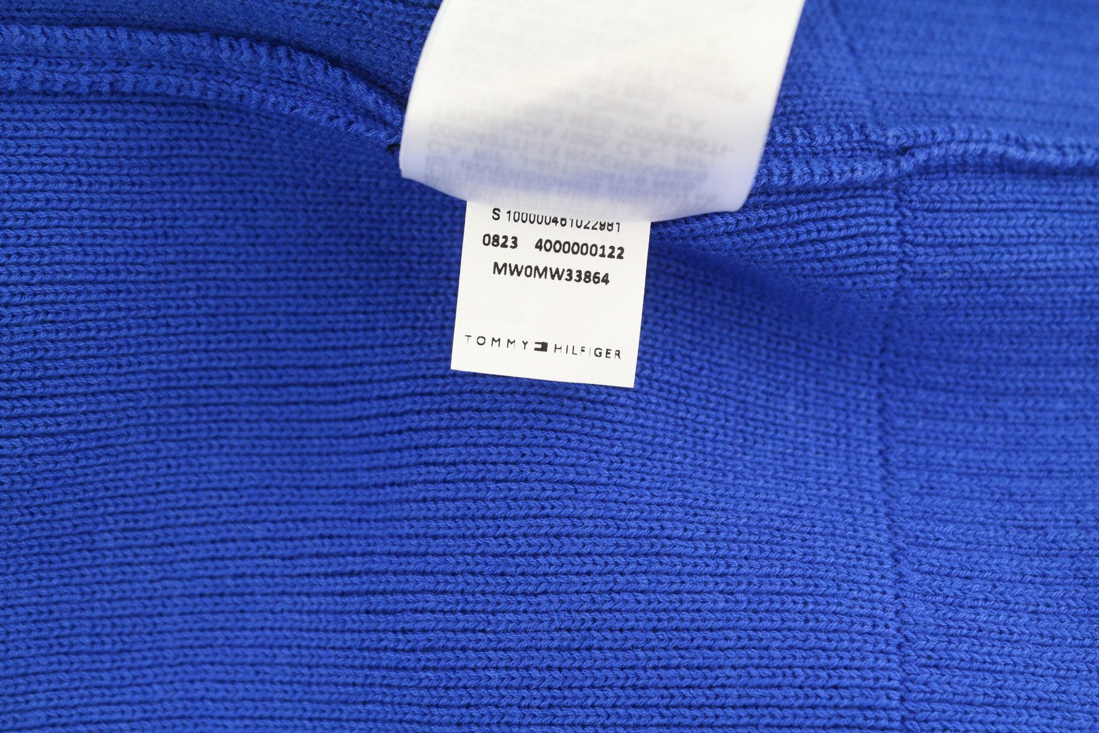 TOMMY HILFIGER V-Neck Cricket Men Jumper XL Blue Tight-Knit Patch Logo Pullover