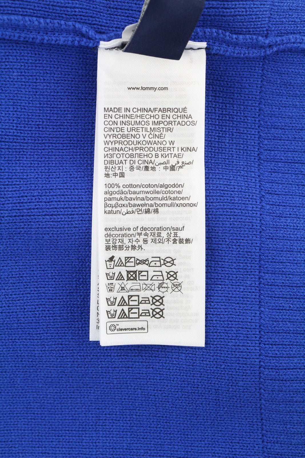 TOMMY HILFIGER V-Neck Cricket Men Jumper XL Blue Tight-Knit Patch Logo Pullover