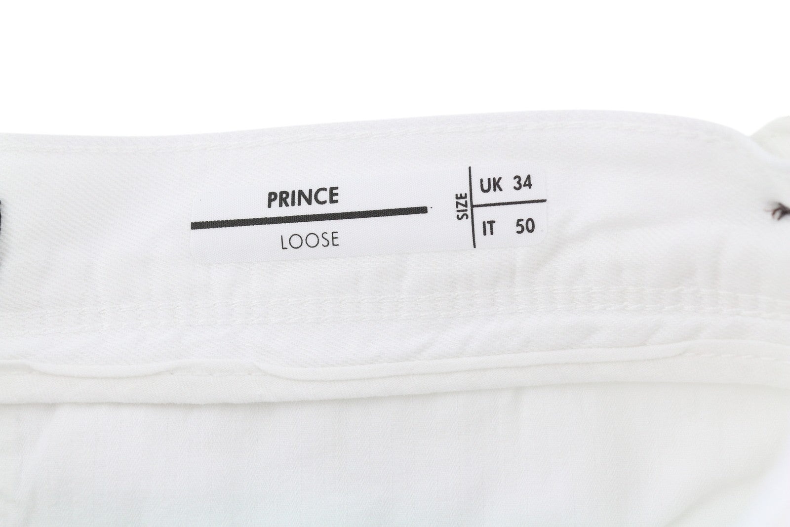 ANTONY MORATO Prince Men Trousers W34 White Linen Blend Loose Fit Button Fly