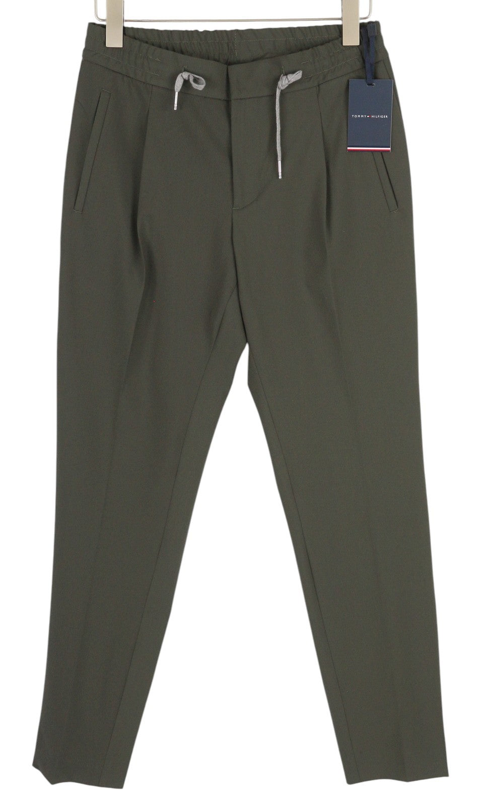 TOMMY HILFIGER Plaid Tech Stretch Men Trousers W31 THFlex Elastic Waist Slim