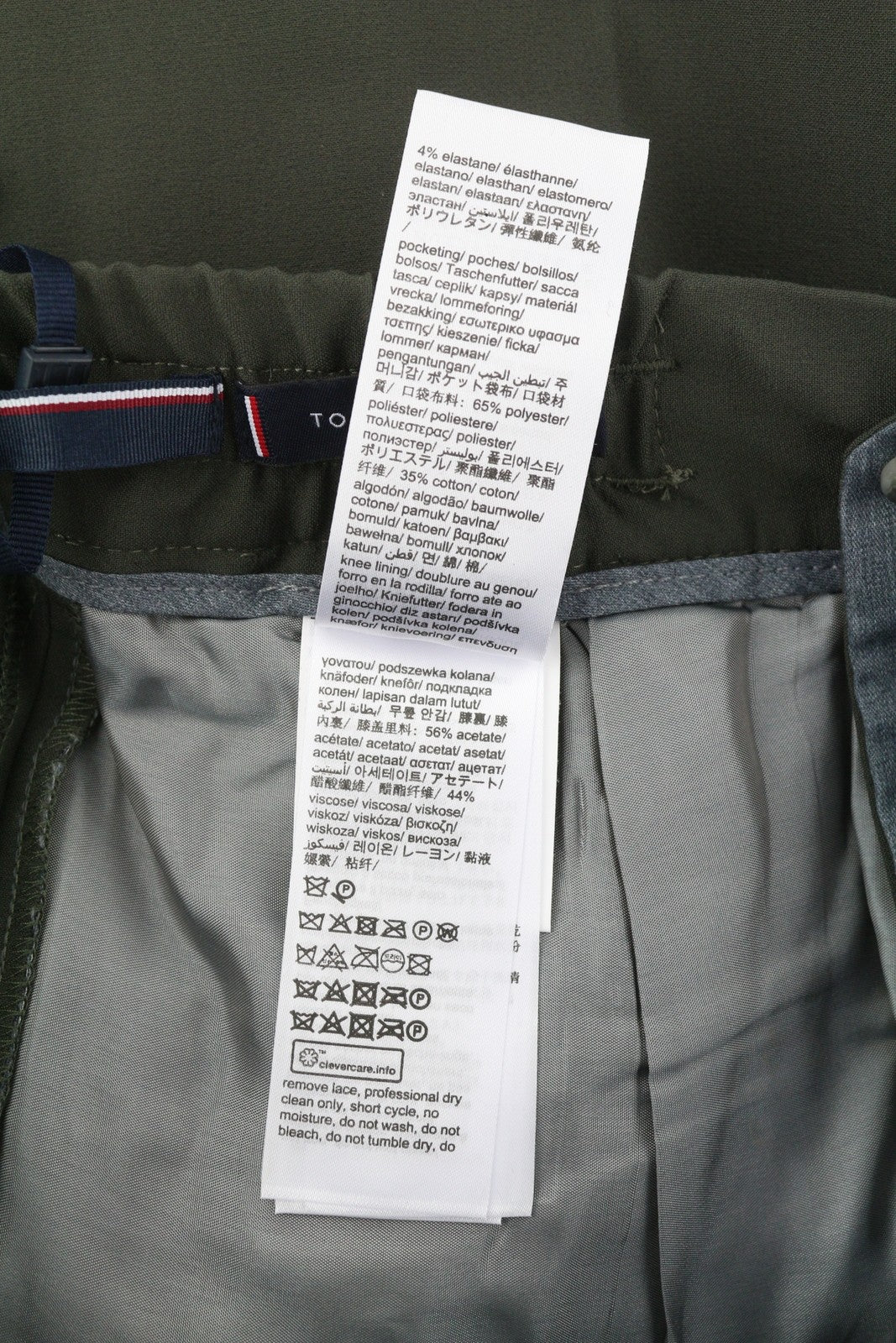 TOMMY HILFIGER Plaid Tech Stretch Men Trousers W31 THFlex Elastic Waist Slim