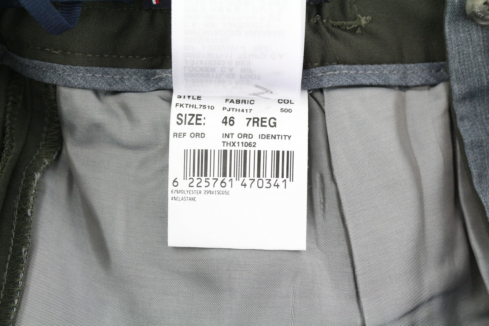 TOMMY HILFIGER Plaid Tech Stretch Men Trousers W31 THFlex Elastic Waist Slim