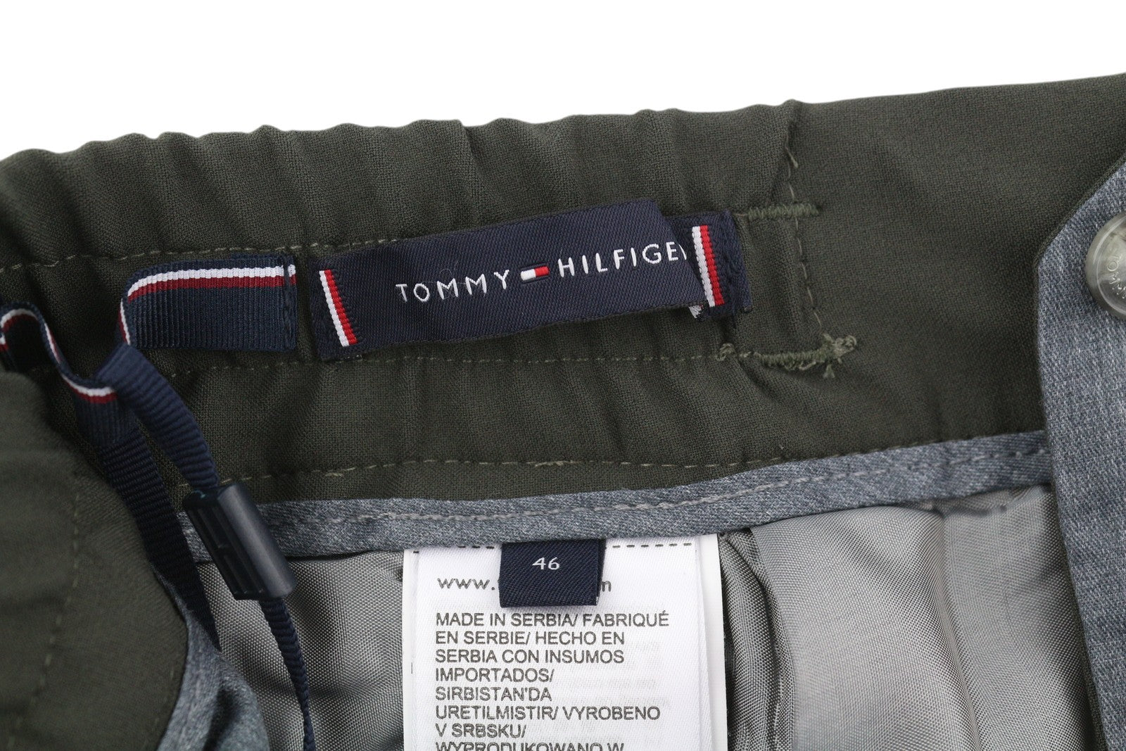 TOMMY HILFIGER Plaid Tech Stretch Men Trousers W31 THFlex Elastic Waist Slim