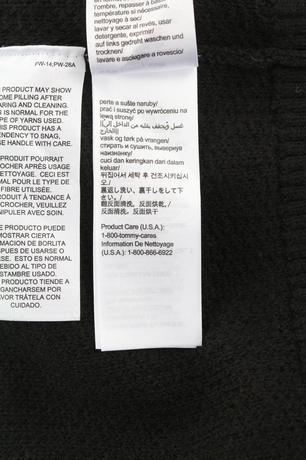 TOMMY HILFIGER Req Structured Men Jumper XL Black Waffle-Knit Crew Neck Pullover