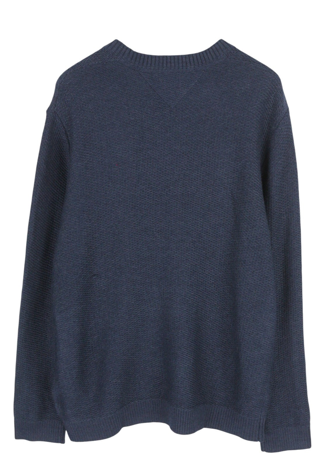 TOMMY HILFIGER Req Structured Men Jumper 2XL Blue Waffle-Knit Crew Neck Pullover