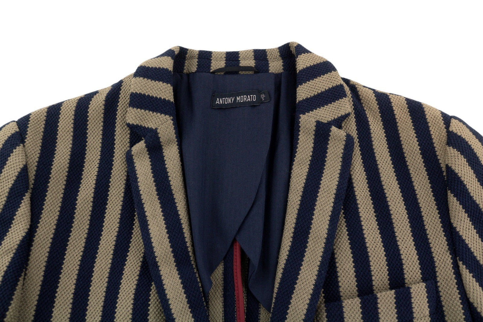 ANTONY MORATO Men Blazer S Brown Super Slim Fit Pinstriped Notch Single-Breasted