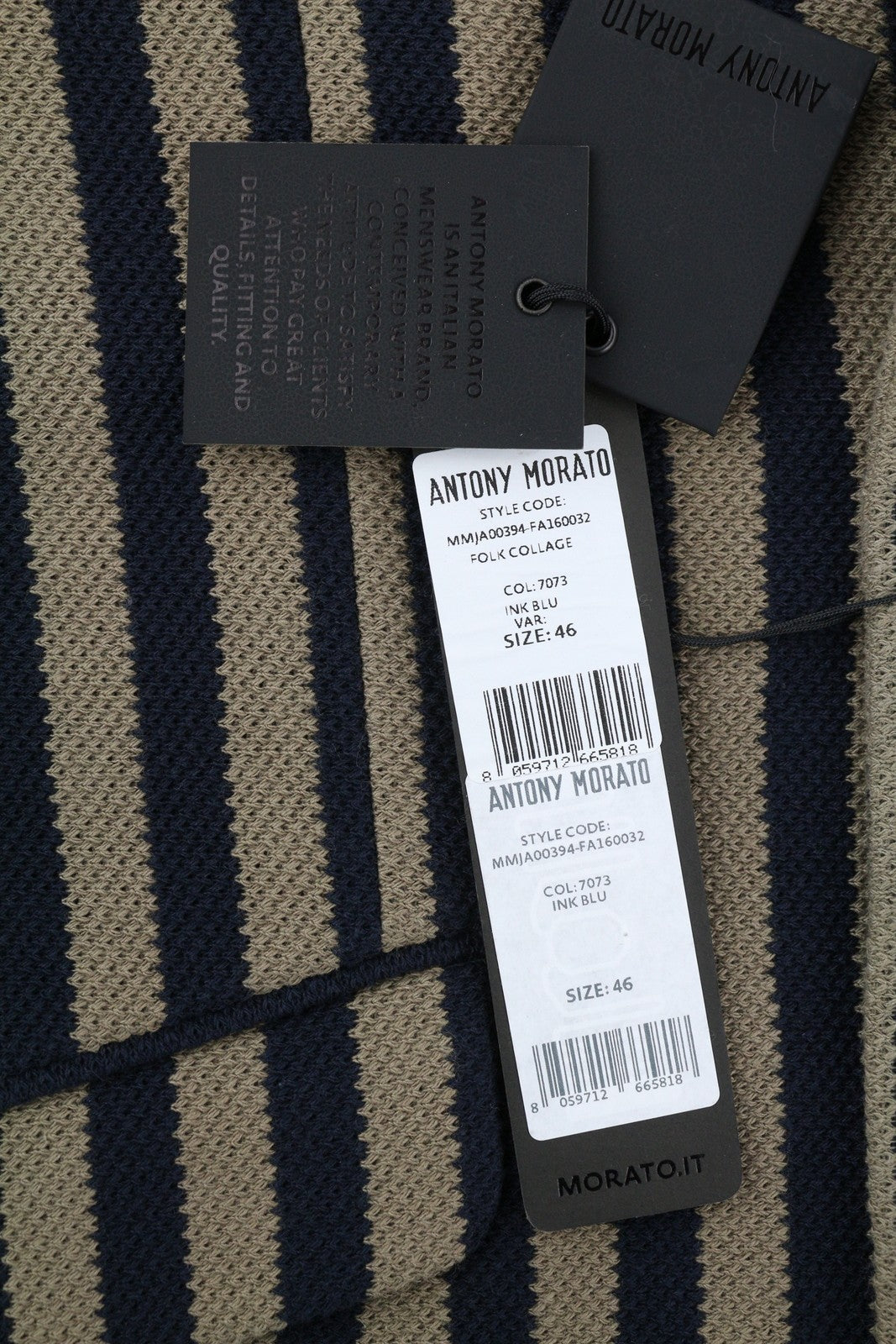 ANTONY MORATO Men Blazer S Brown Super Slim Fit Pinstriped Notch Single-Breasted