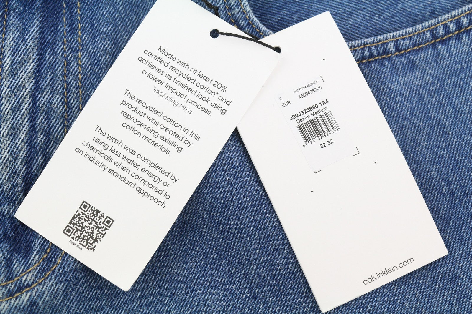 CALVIN KLEIN Authentic Straight Men Jeans W32/L32 Blue Zip Fly Casual Denim