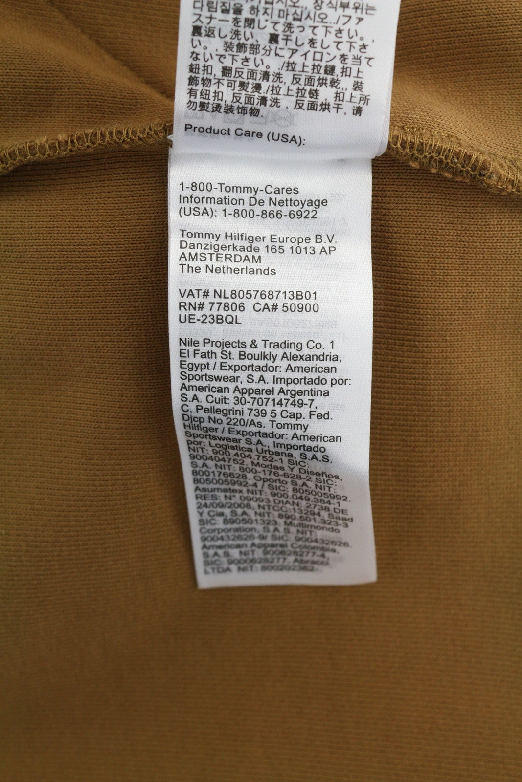 TOMMY HILFIGER Archive Fit Men Sweatshirt M Brown Fleece Full Zip High Neck