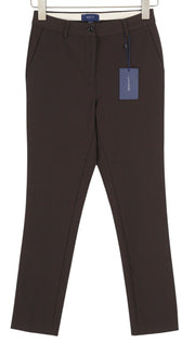 GANT Stretched Tapered Women Trousers EU34 Black Coffee Zip Fly Ankle Classic