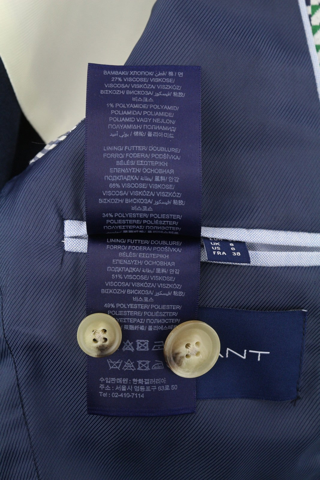 GANT Geo Jersey Women Suit EU36 Grey Patterned Single-Breasted Notch Lapel 2in1