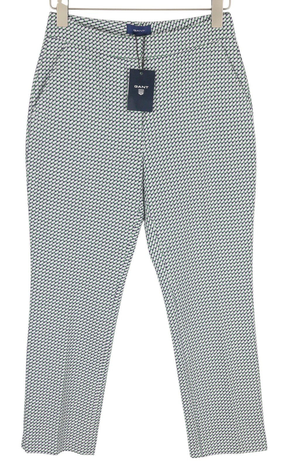 GANT Geo Jersey Women Suit EU36 Grey Patterned Single-Breasted Notch Lapel 2in1