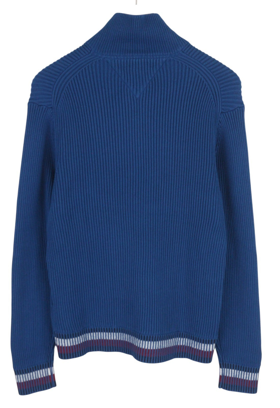 TOMMY HILFIGER Shadow Gs Rib Zip Men Jumper S Blue Knitted High Neck Pullover